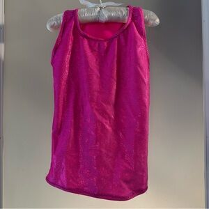 Pink Scoop Neck shimmer Sleeveless Tank Top